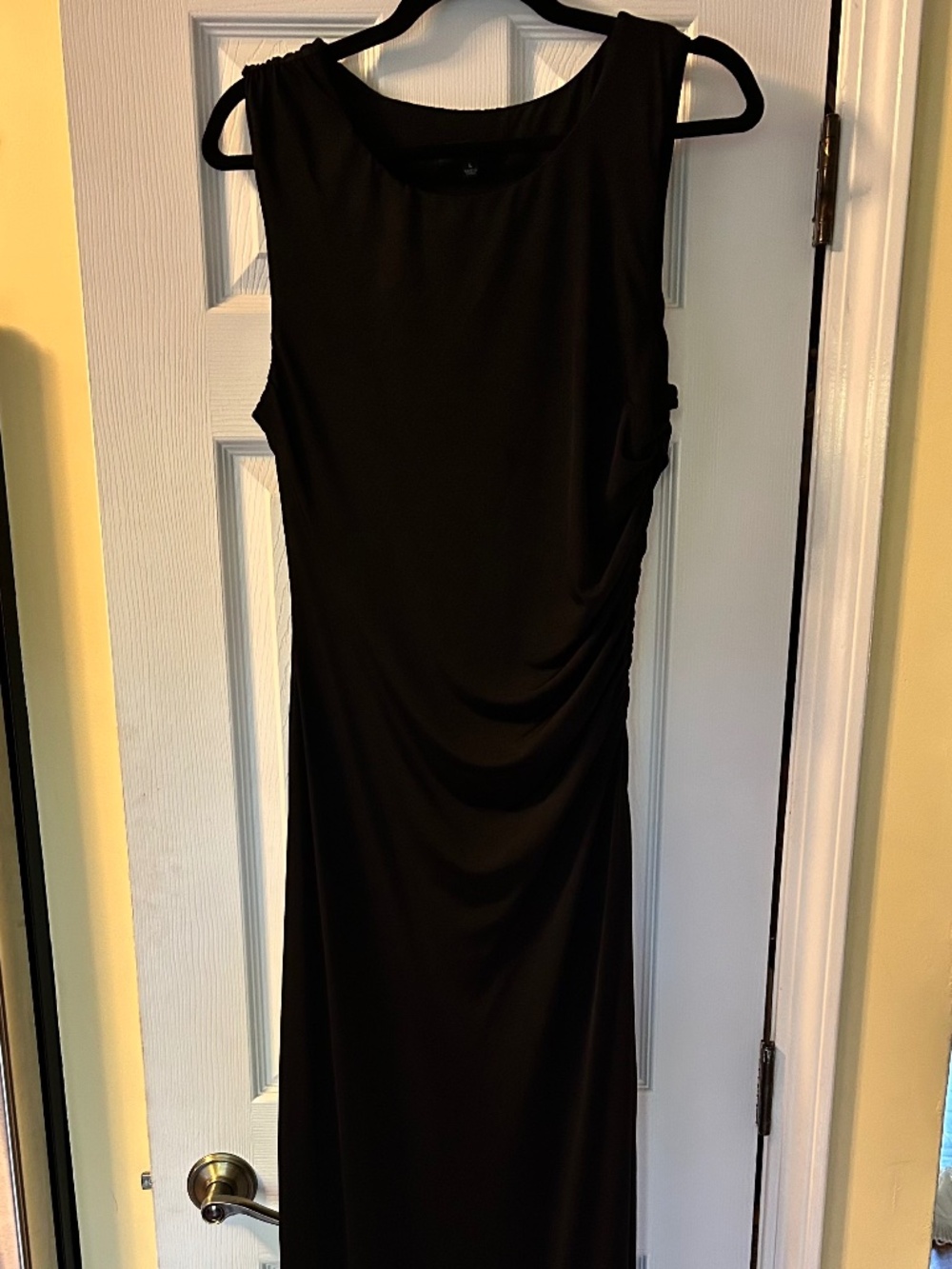 Lulus Black Ruched Bridesmaid Dress L